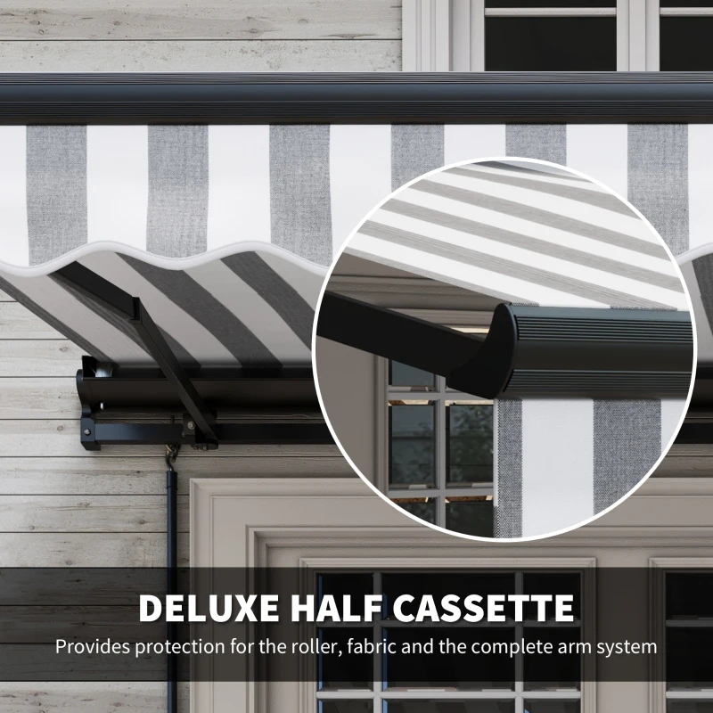 Markiza balkonowa elektryczna 395x250cm, UV-ochrona, szara