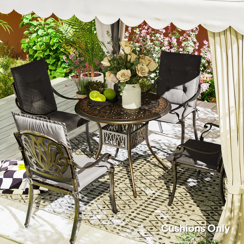 Zestaw 4 poduszek na krzesła 108x50x5 cm z wiązaniami