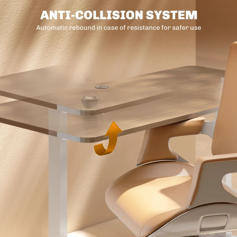 HOMCOM Electric Standing Desk Frame, Height Adjustable Sit Stand Desk Frame with Dual Motors, Memory Smart Panel and Collision Protection, Easy Assembly, White