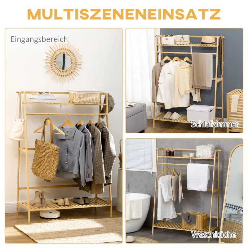 Wieszak na ubrania z 2 hakami, drążek na odzież