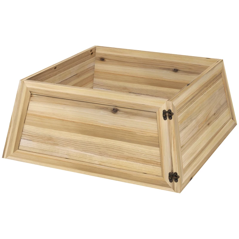 HOMCOM Kołnierz choinkowy 65 x 65 cm z drewna jodłowego, kosz na choinkę na imprezę, święta, naturalne drewno