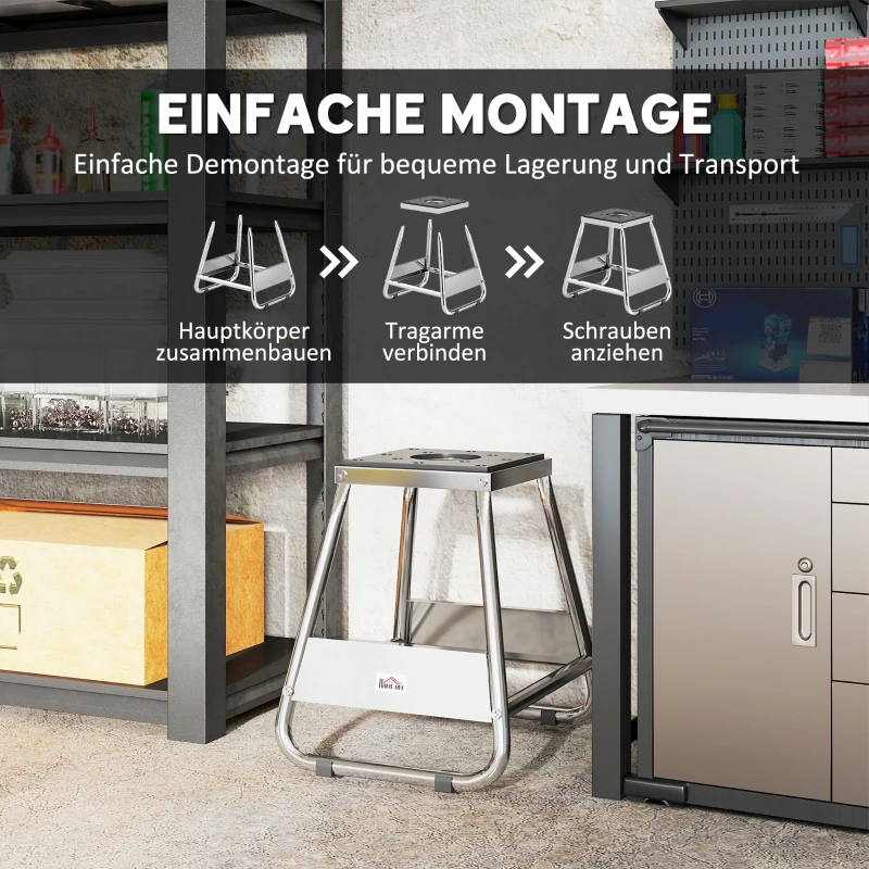 Stojak motocyklowy HOMCOM, uniwersalny uchwyt motocyklowy do 500 kg, stojak, podnośnik, platforma serwisowa