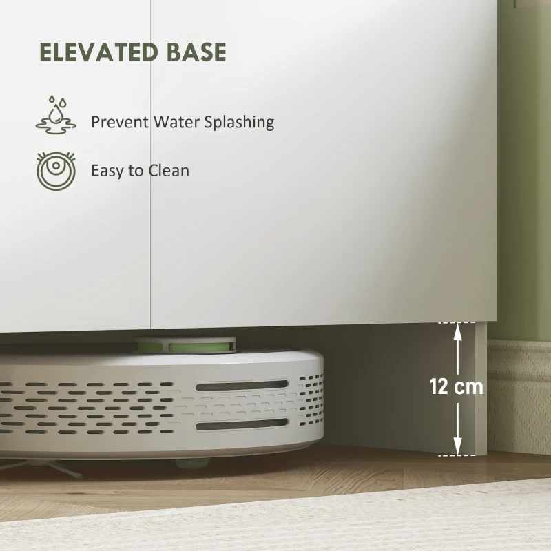 HOMCOM Szafka kuchenna z blatem, 6 drzwi, 4 szafki, szafka wysoka z cichymi zawiasami, szafka na mikrofalówkę o nowoczesnym designie, biała