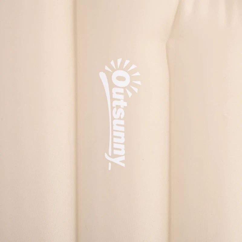 Materac dmuchany Outsunny, Łóżko dmuchane, Składane łóżko kempingowe dla 2 osób z pompką do stóp, pokrowcem transportowym, do kempingu, podróży, poliester, biały, 195 x 140 x 10 cm