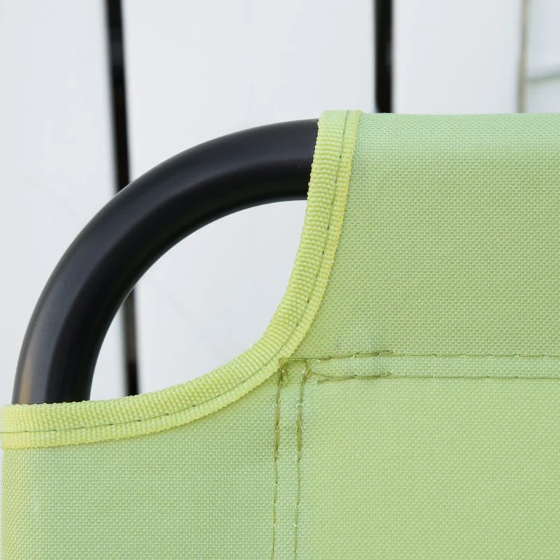 Outsunny campingstoel 2-zits opvouwbare draagbare tuinstoel regisseursstoel klapstoel met bekerhouder voor outdoor picknick wandelen max. belasting 160 kg groen 141 x 67 x 80 cm