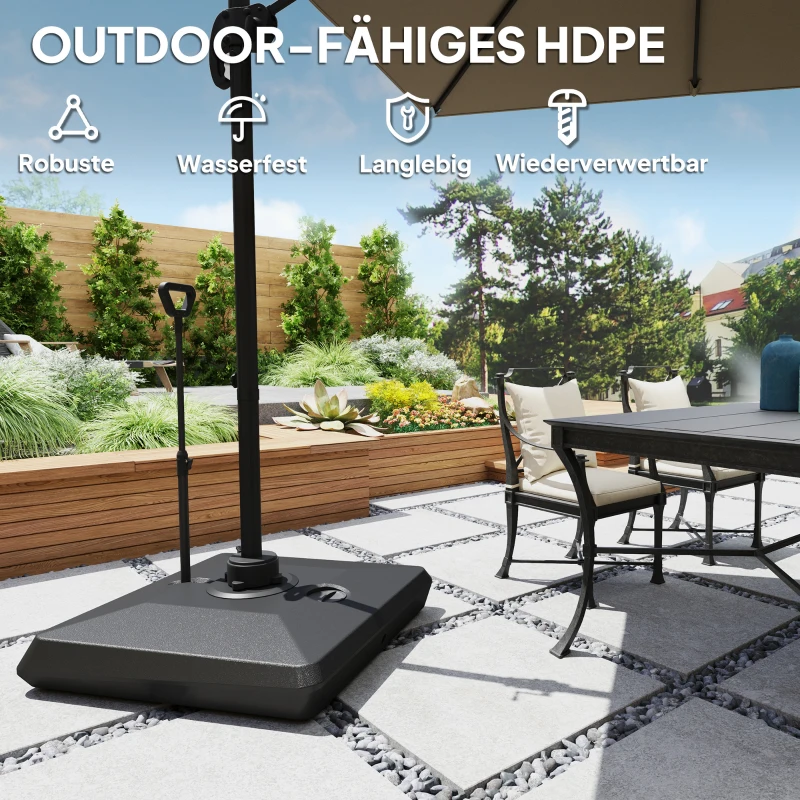 Stojak na parasol do 160 kg, czarny, do parasoli bocznych