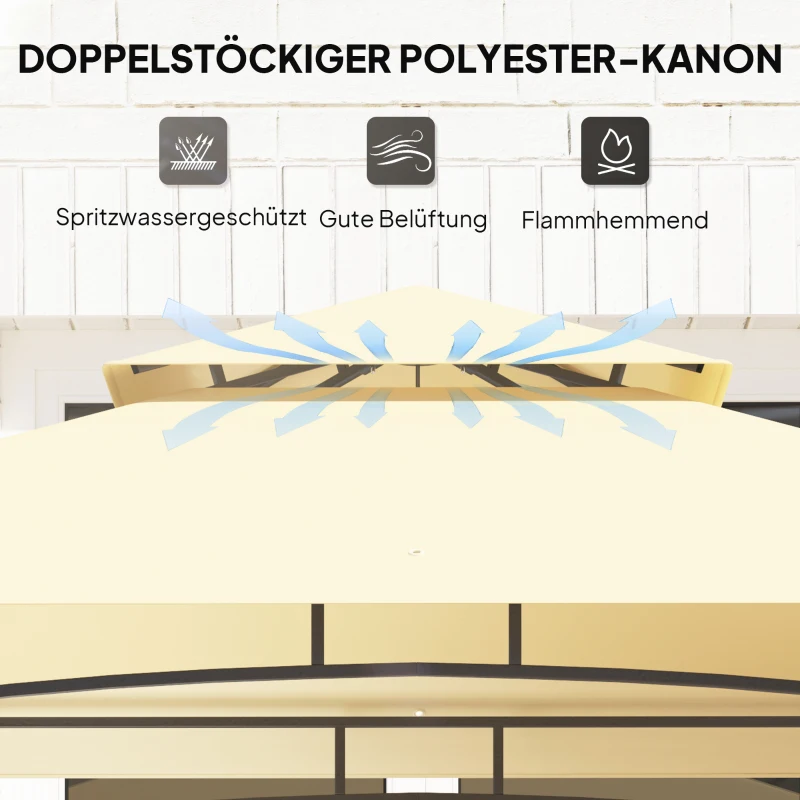Pawilon grillowy z LED, wodoodporny, ognioodporny, 240x150 cm