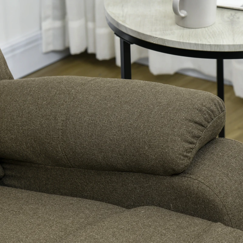 Fotel relaksacyjny manualny, funkcja leżenia, brązowy