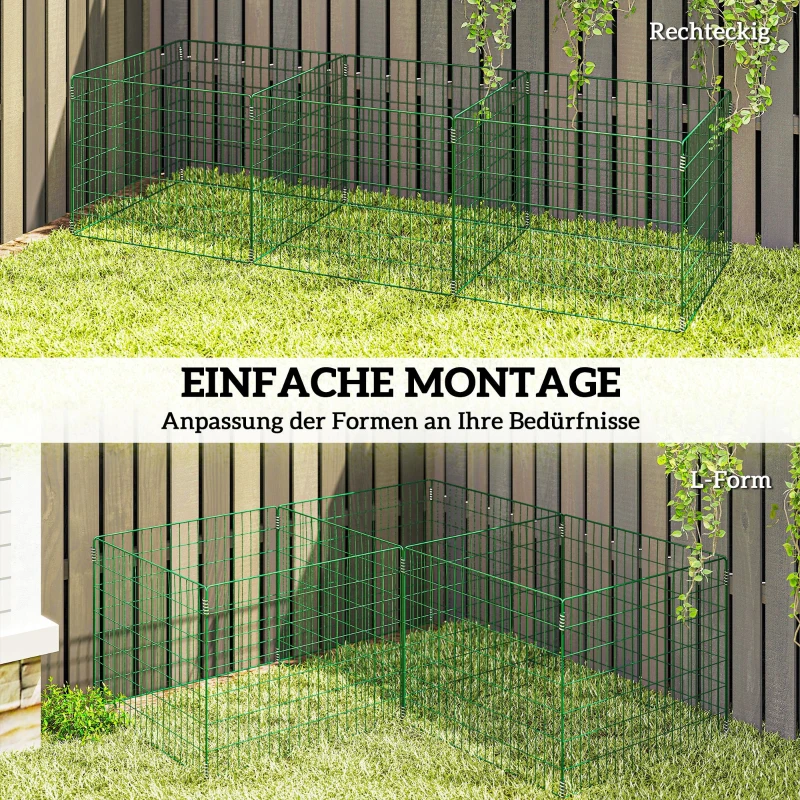 Komposter 1680L, 3-częściowy, stalowy, szybki, 270x90x70 cm