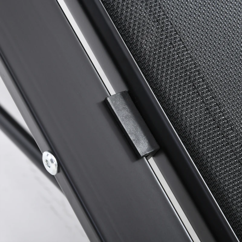 Leżaki ogrodowe z stolikiem, zestaw 3 sztuk, czarne