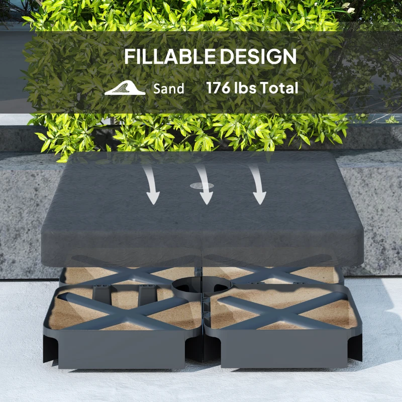 Stojak na parasol 4-częściowy, wodoodporny, ciężar parasola