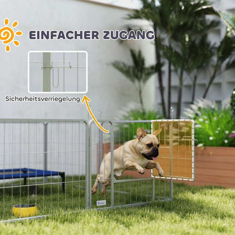 PawHut 8-częściowy wybieg dla szczeniąt, 60 cm, z drzwiami