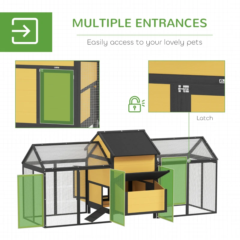 Drewniana klatka dla kur, z gniazdem i rampą, 2 w 1