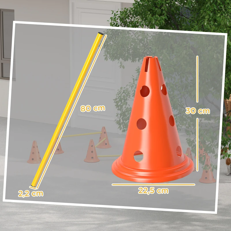 Zestaw Agility dla psów PawHut, 6 elementów, treningowy