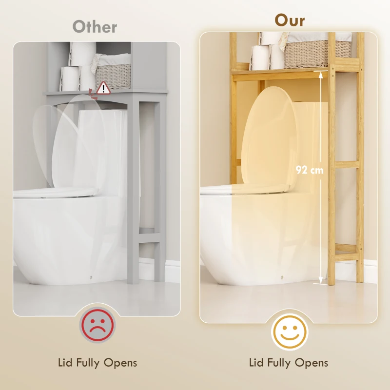 Regal łazienkowe 3-półkowe, bambus, z zabezpieczeniem