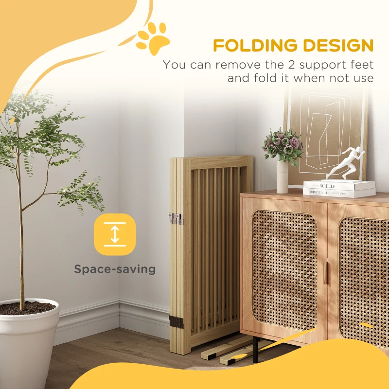 Ogrodzenie dla psów 91 cm, drewniane, składane z drzwiami