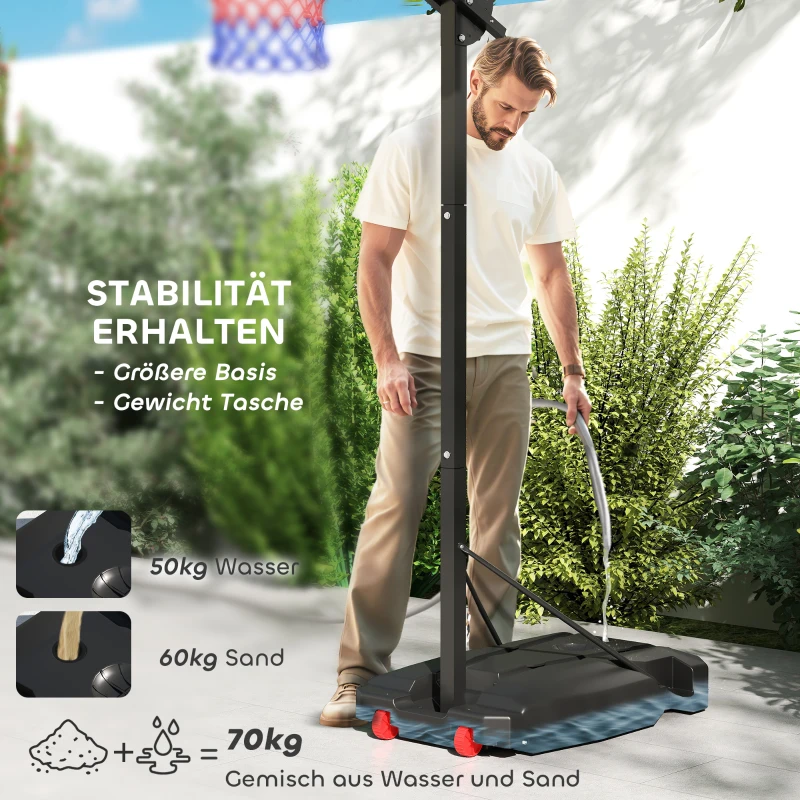 Koszyk do koszykówki dla dzieci, 200-260 cm, na zewnątrz