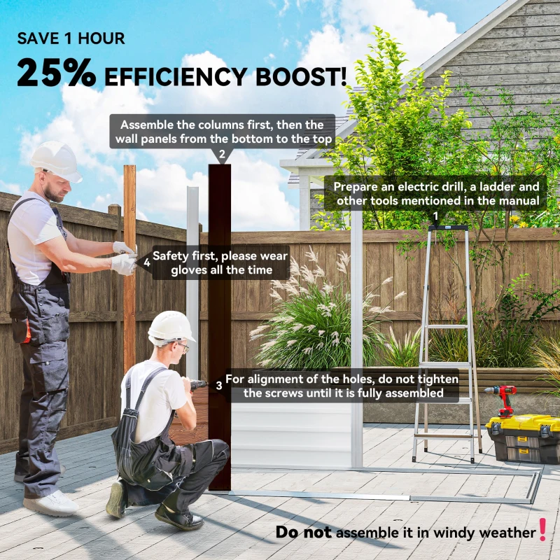 Domek narzędziowy metalowy w drewnianym wyglądzie, 3 m²