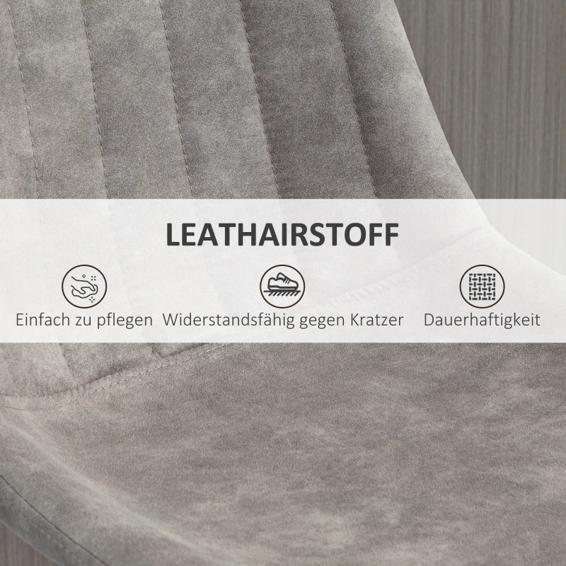 HOMCOM Zestaw 2 Taboretów Barowych, Tapicerowany Barowy Krzesło z Metalową Konstrukcją, Oparciem, Regulowana Wysokość, Obrotowe Kuchenne Krzesła z Podnóżkiem, 360° Obrotowy, Stół Barowy dla Kuchni, Salonu, Jadalni, Mikrofibra, Szary