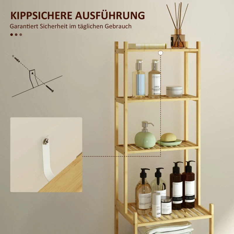 Regał łazienkowy z bambusa, 7 półek, do salonu