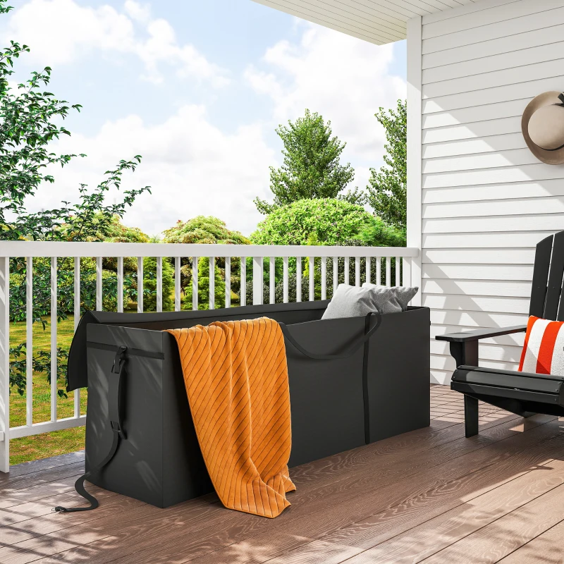 Torba na poduszki ogrodowe, pokrowiec, czarna, 120L