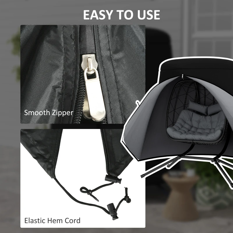 Pokrowiec na huśtawkę ogrodową Outsunny - wodoodporny, z ochroną UV, osłona na kosz huśtawkowy, fotel bujany - 300D Oxford Ø196 x 230H cm