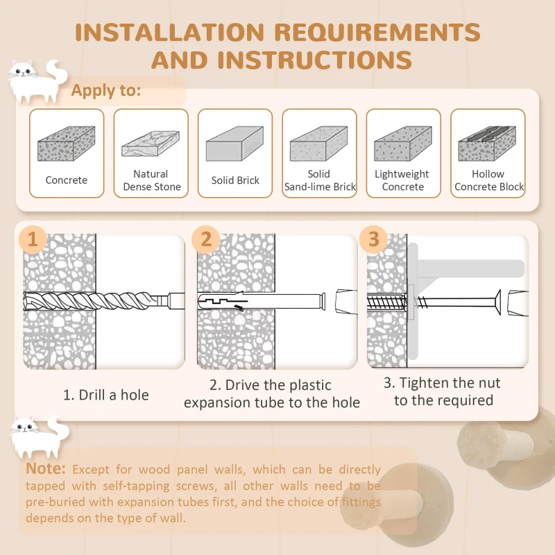 Zestaw drabinek dla kotów PawHut, 3 elementy, z drapakiem