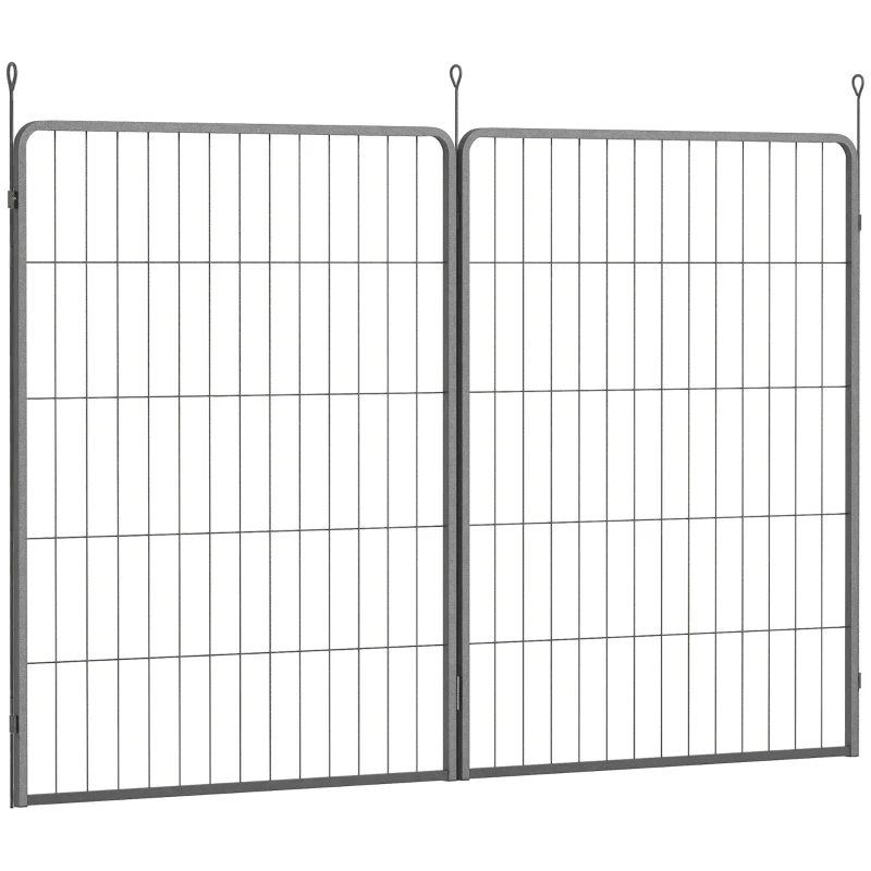 Zestaw 2 paneli do ogrodzenia dla szczeniąt, stal, czarny