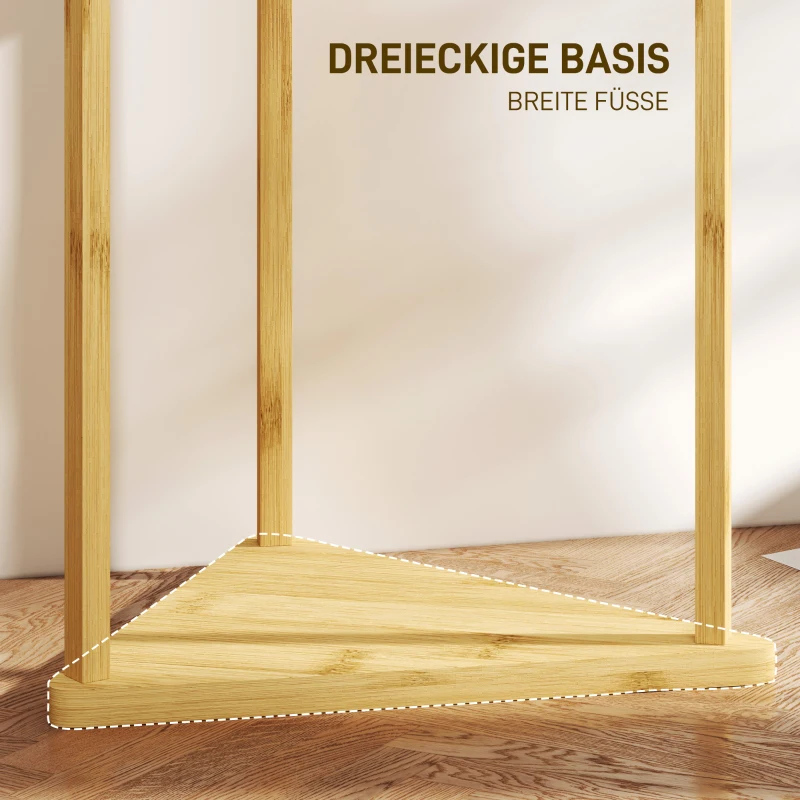 Stojak na ubrania, 8 haków, 3 poziomy na kapelusze, naturalny