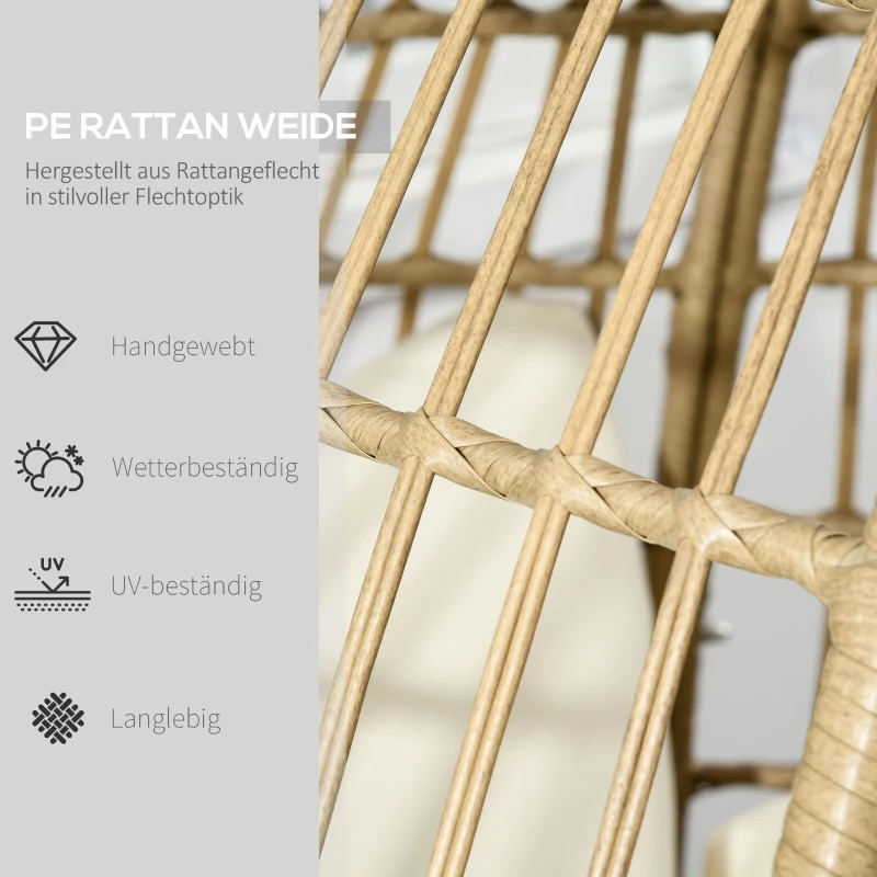 Fotel rattanowy z poduszką, metalowa konstrukcja, ogrodowy