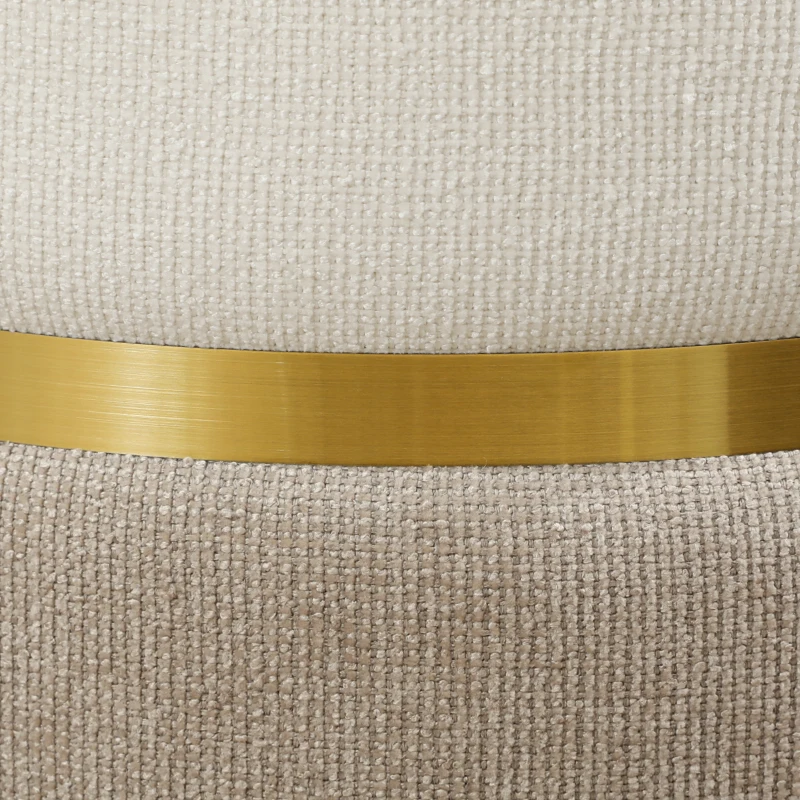 HOMCOM 36cm Round Storage Ottoman, Upholstered Chenille Footstool with Removable Lid, Vanity Stool for Living Room, Bedroom, Cream