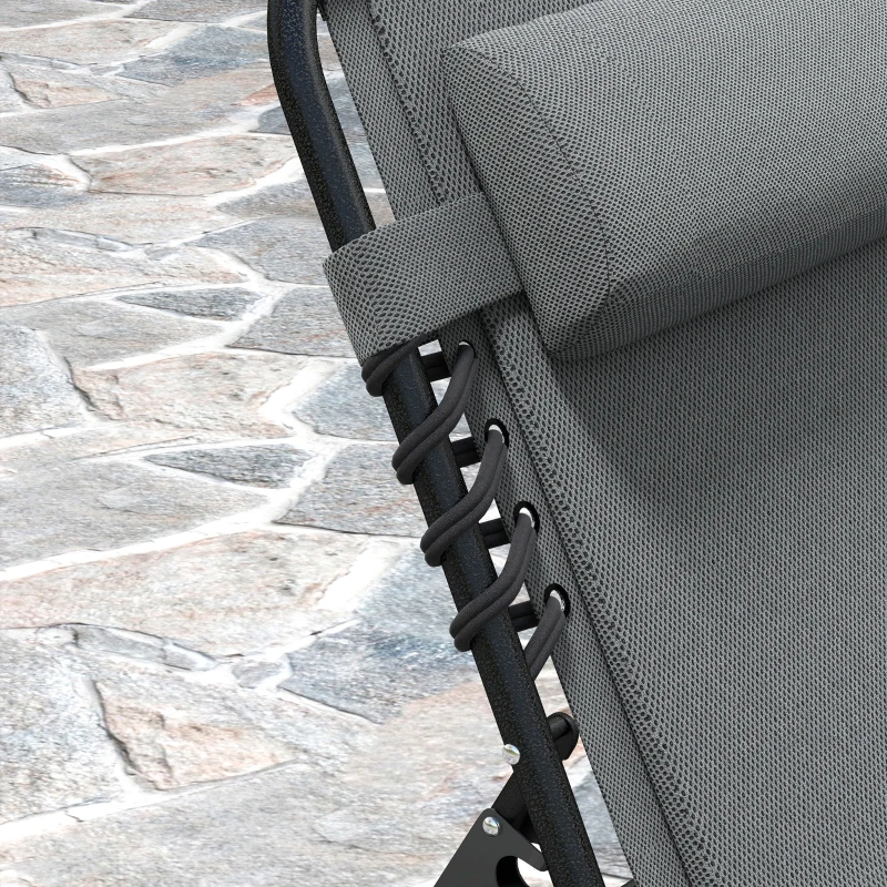 Leżak ogrodowy składany z poduszką i kieszenią boczną