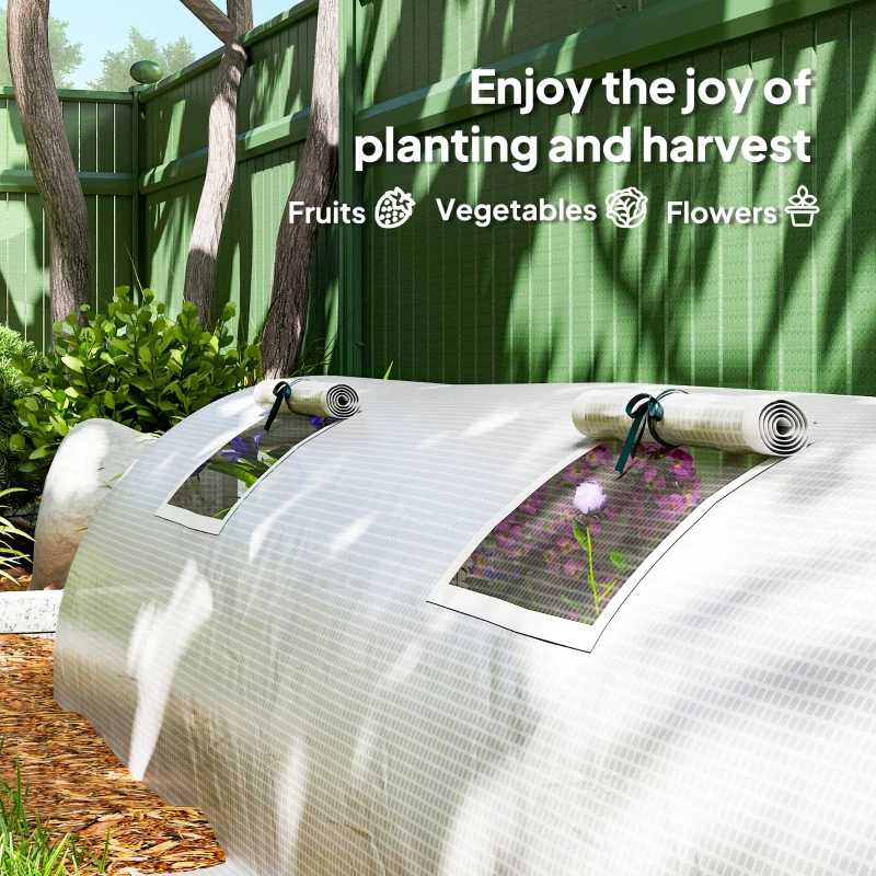 Szklarnia z oknem rolowanym, zimowa, folia, okrągły dach