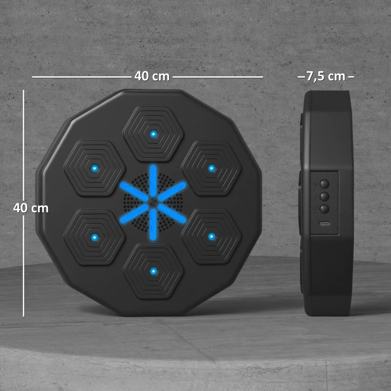 Maszyna do boksu z muzyką, Bluetooth, czarna