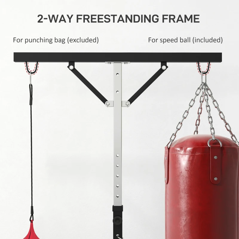 Stojak na worek bokserski, regulowana wysokość, z speedballem