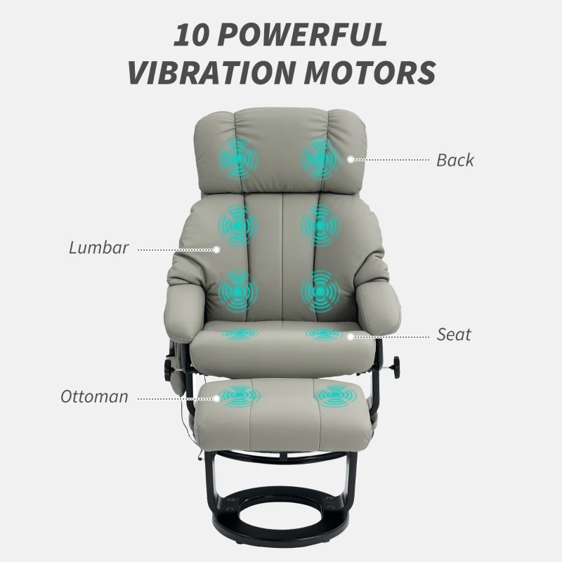 Fotel relaksacyjny z podnóżkiem, masaż, pilot, funkcja leżenia