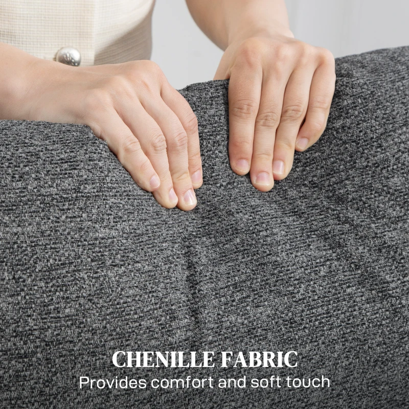 HOMCOM 3 Seater Recliner Sofa, Chenille Manual Recliner Sofa with Adjustable Leg Rest, Pocket Spring for Home Living Room, Grey