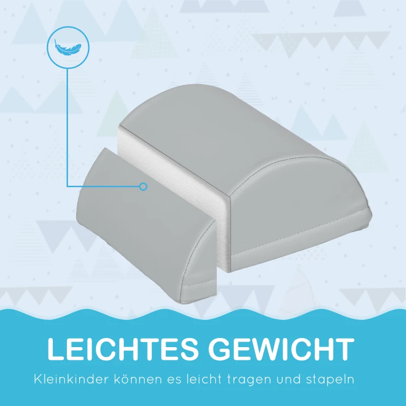 HOMCOM 11-elementowy zestaw klocków piankowych do zabawy i wspinaczki, dla dzieci, 1-3 lata, Pokrycie z skóry ekologicznej, Kolorowy