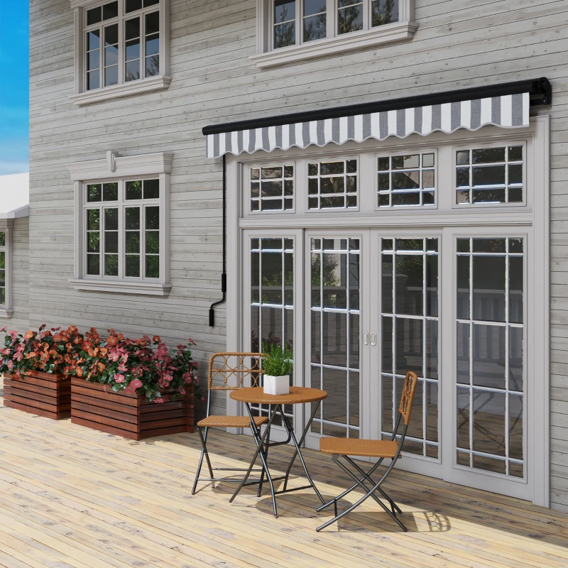 Markiza balkonowa elektryczna 395x250cm, UV-ochrona, szara