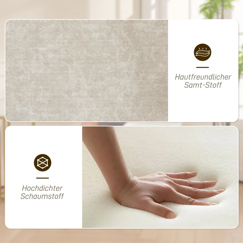 HOMCOM 360° Swivel Accent Chair, Modern Velvet Fabric Armchair, Upholstered Tufted Vanity Chair with Steel Legs for Living Room, Bedroom, Home Office, Beige