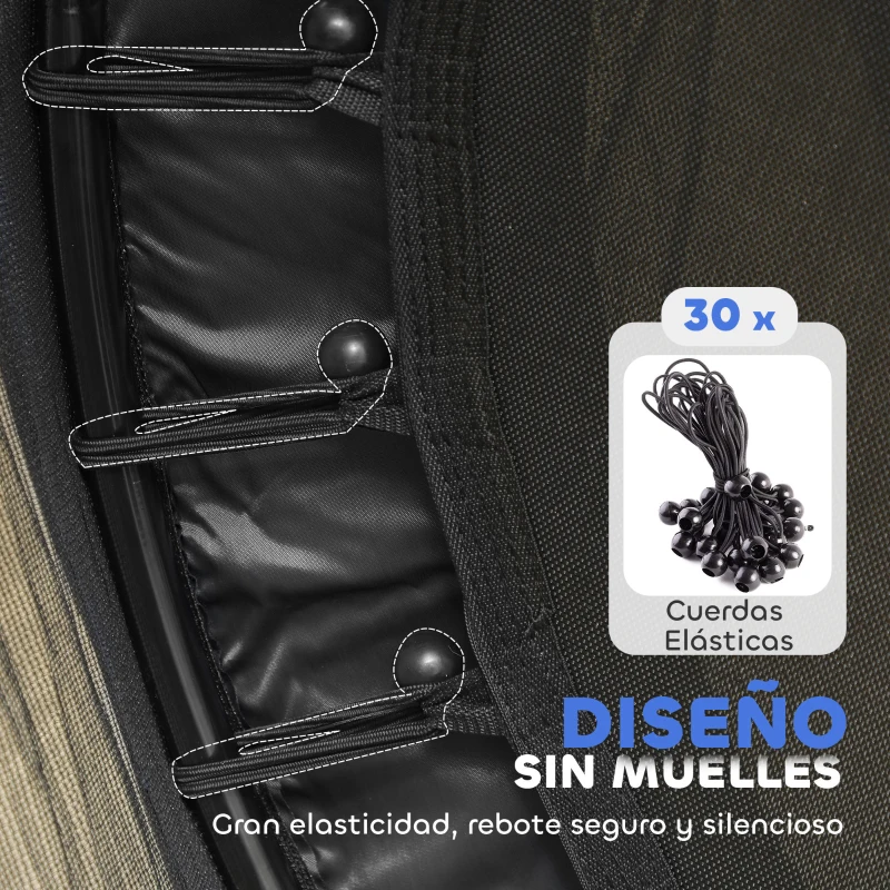 HOMCOM Trampolín para Niños de +3 Años Ø140 cm con Red de Seguridad y Marco de Acero para Interior y Exterior Negro