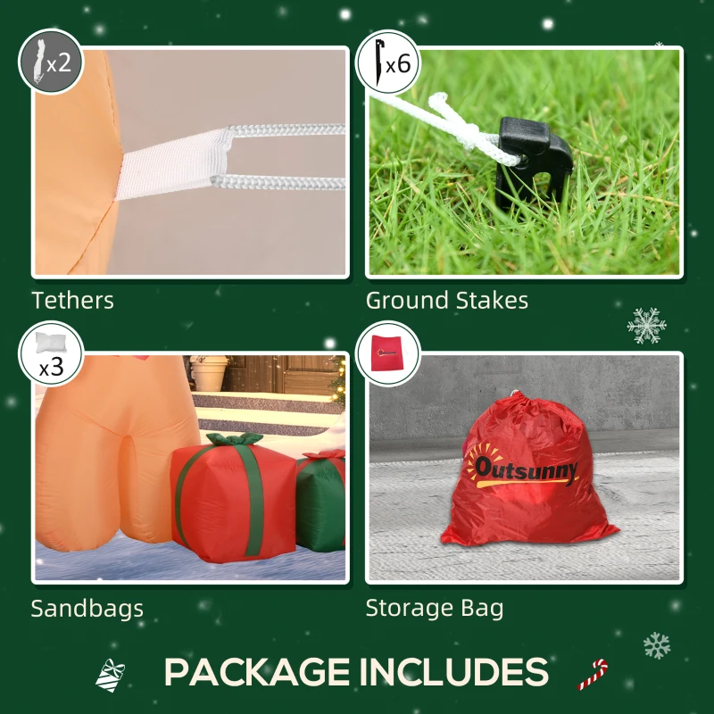 Nadmuchiwany dekoracja świąteczna 2,45m, piernik z LEDami