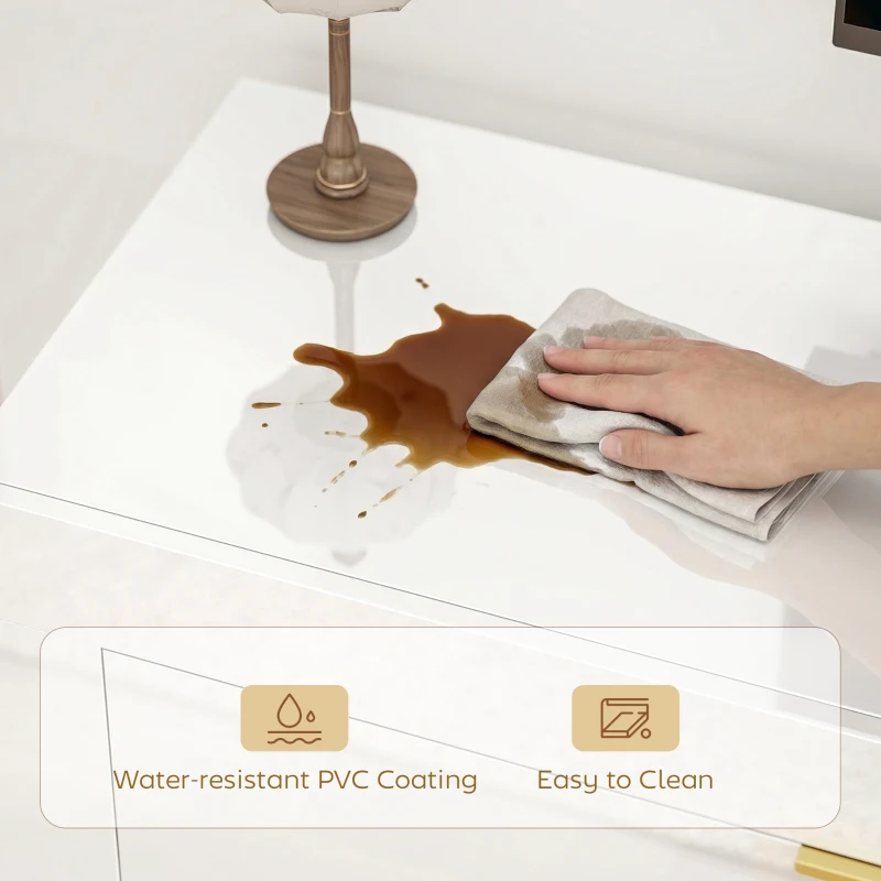 HOMCOM Mobile TV per televisori fino a 190,5 cm, moderno centro entertainment con 2 armadietti e 2 cassetti, Bianco lucido