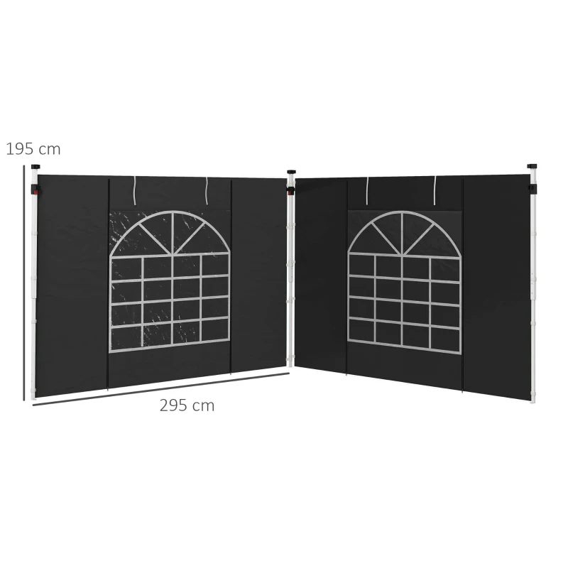 Zestaw 2 bocznych ścianek do pawilonu 3x3/3x6 m, z oknem