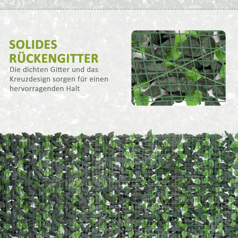 Sztuczny żywopłot bluszczowy, ochrona UV, zielony