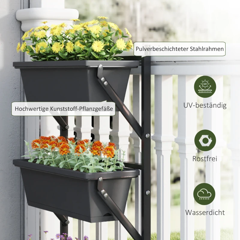 Zestaw 3 doniczek z otworami, 56x42 cm, kwietniki