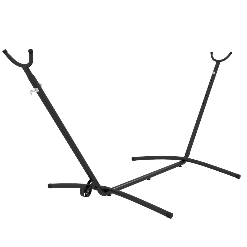 Outsunny Stojak na hamak z kółkami, stojak do hamaka z regulowanym hakiem, torba transportowa, wytrzymałość do 220 kg, stal, 290 x 120 x 115 cm