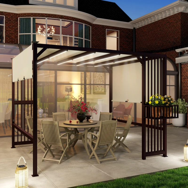 Pergola 3x2,5m, UV 30+, zimowa, z dachem przesuwanym