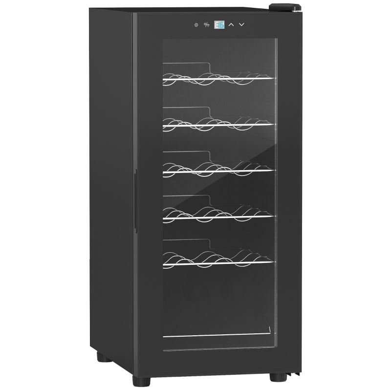 Lodówka na wino 18 butelek, 50 L, z drzwiami szklanymi