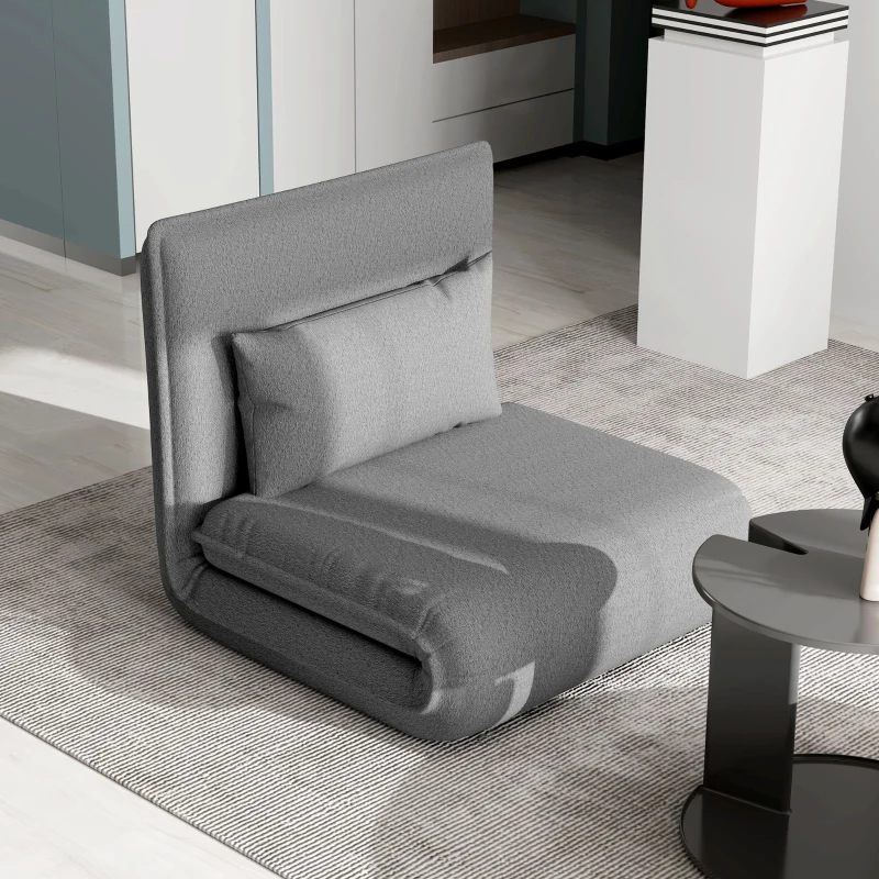 Sofa 3 w 1 HOMCOM, rozkładane, tapicerowane, ciemnoszare